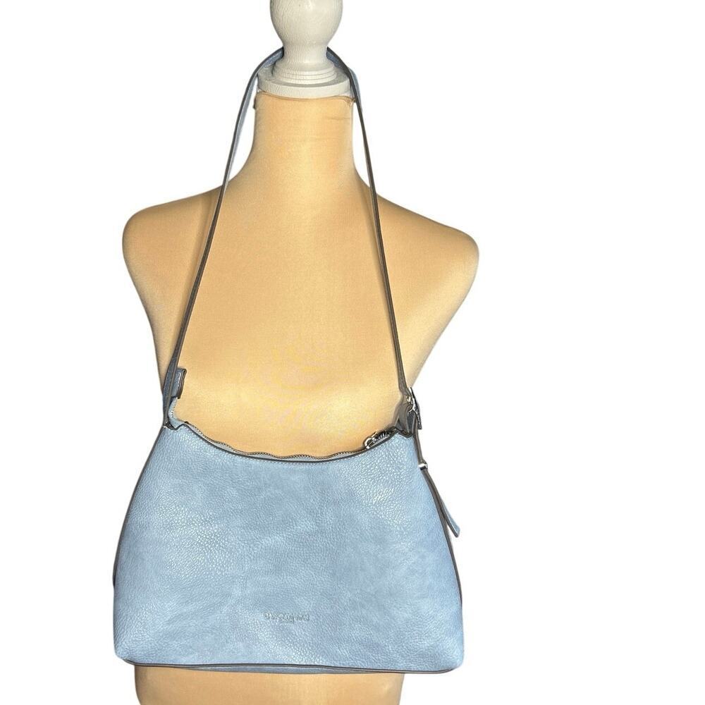 Darcy Marks London Vegan Leather light blue hobo crossover bag boho chic - Picture 2 of 7